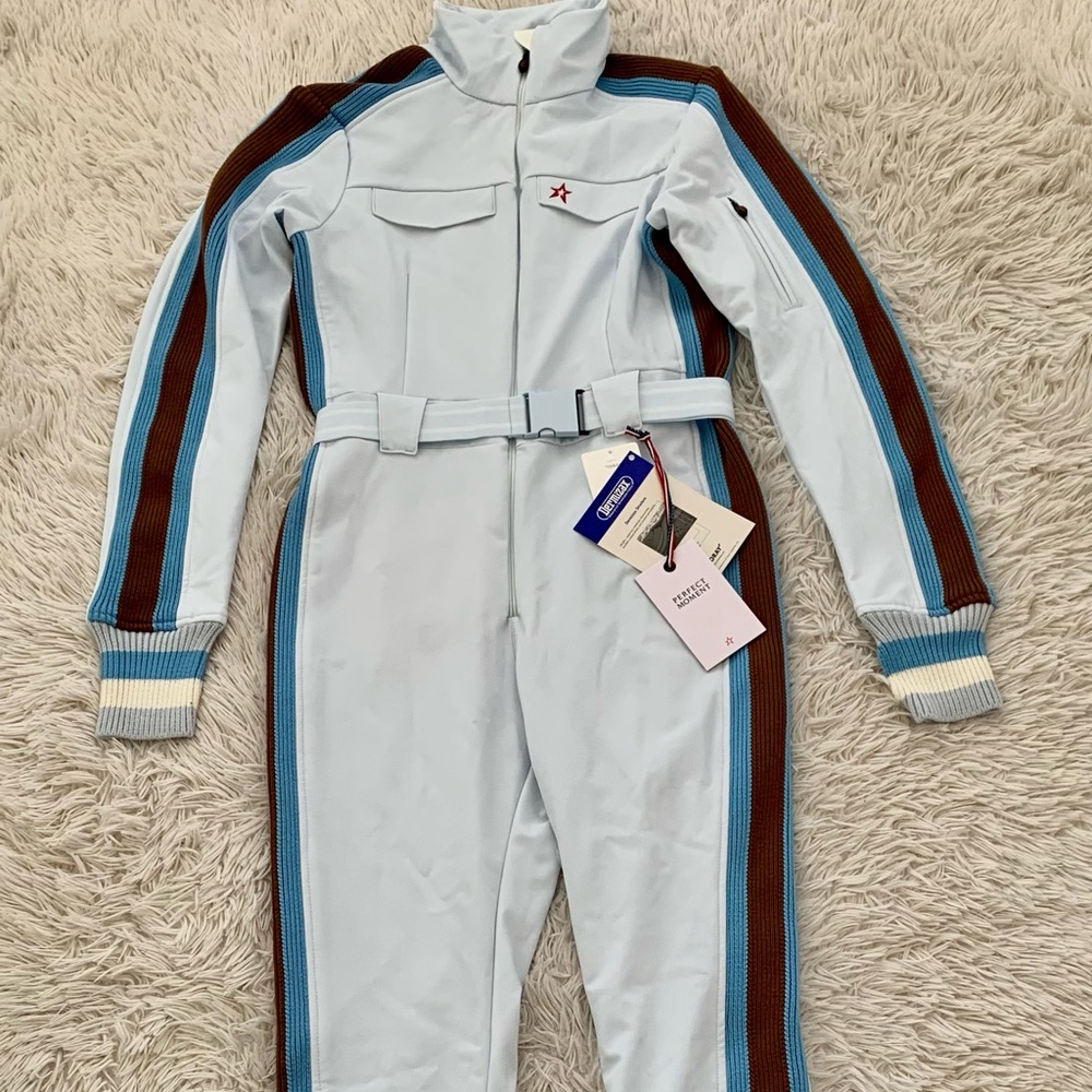 NWT perfect moment striped belted ski suit - Picture 2 of 10